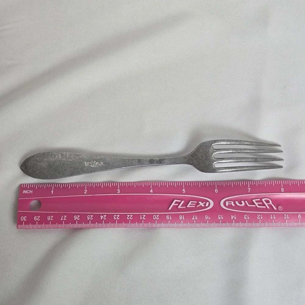German Aluminum Forks, Set of 2, Marked DEP ALUM,‎ 8